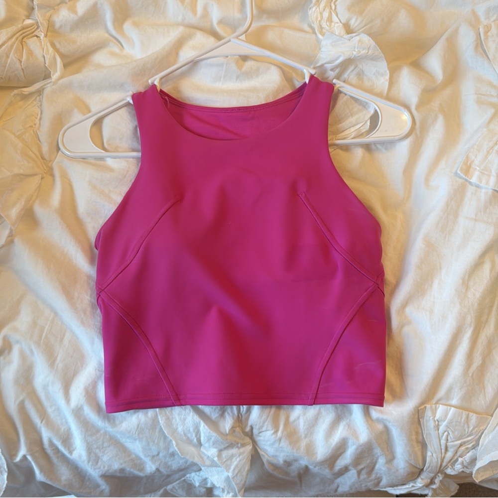 Lululemon Athletica Pink Fitted Crop Tank Top